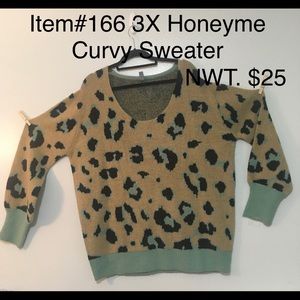 Item# 166. NWT 3X honeyme curvy long sleeve sweater.